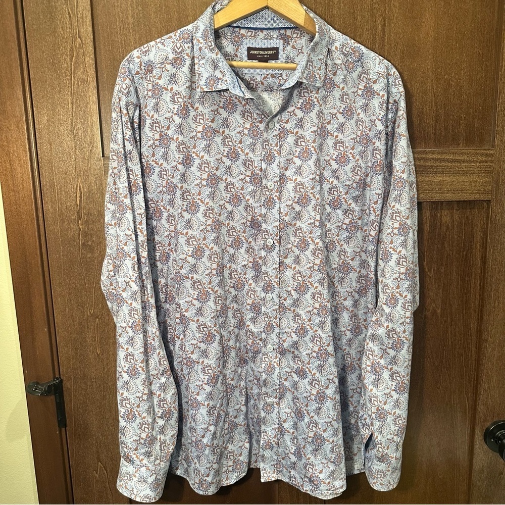 Johnston & Murphy Camelot Blue and Brown Shirt